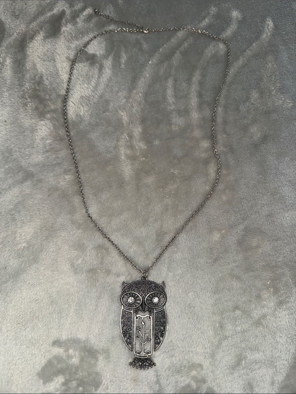 Silver Owl Pendant Necklace - Women Jewelry